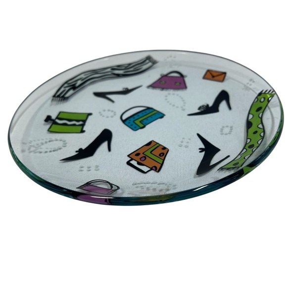 LOLITA Shopping Spree Collection Hand-painted Glass Fashion Plate 8" X 8" - Picture 15 of 15